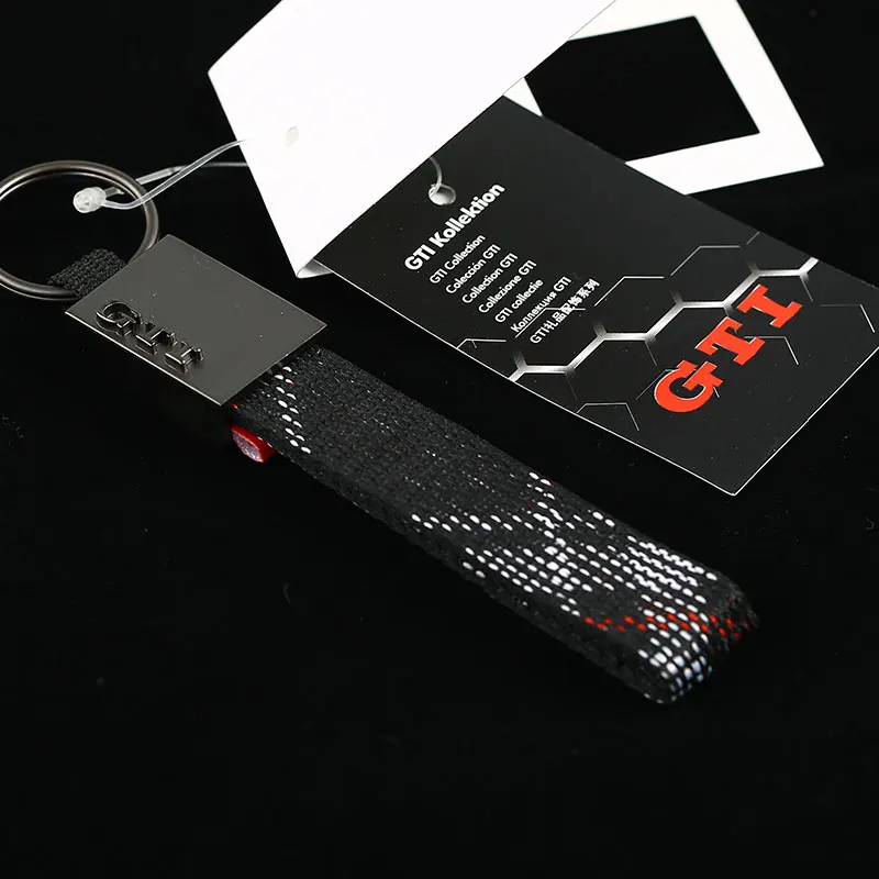 Fashion Titanium Alloy+Fabric with Scottish Tartan Keychain Key Chain Keyring Key Ring Holder For GTI MK 2 3 4 5 6 7