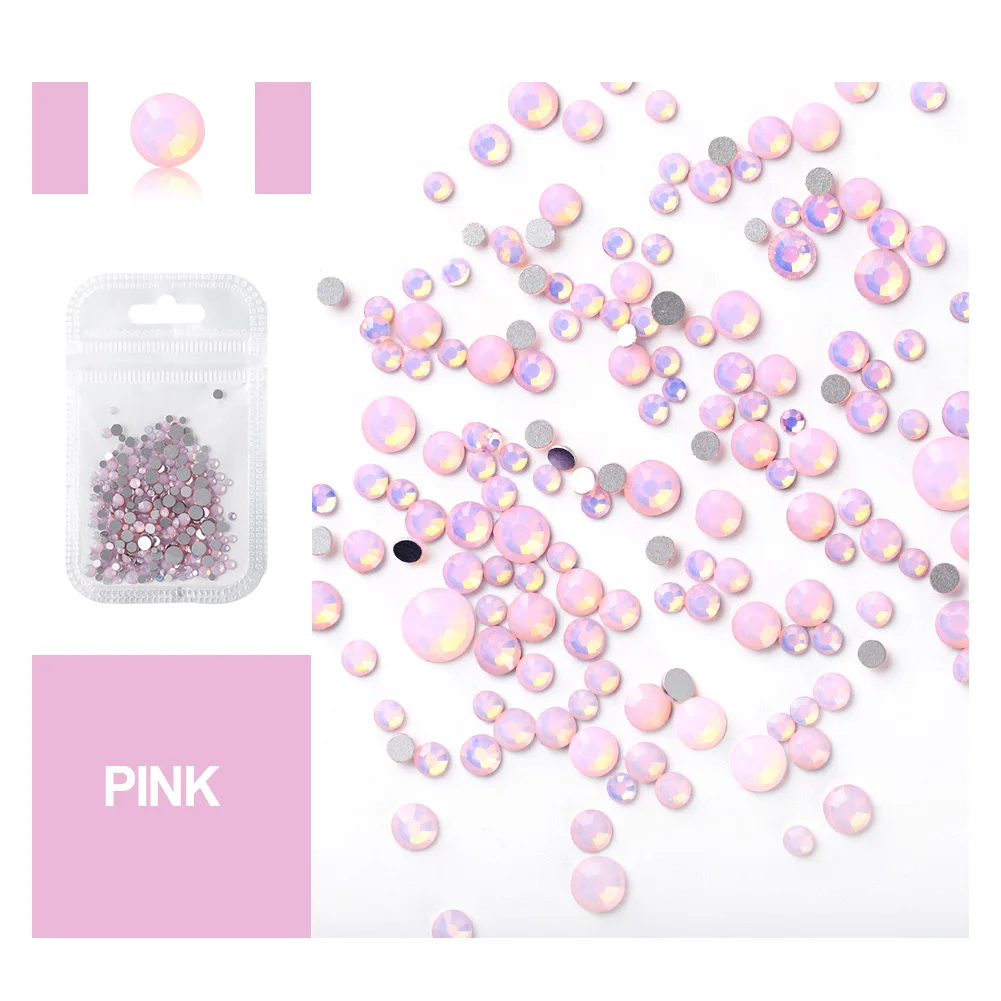 Различные формы DIY Разноцветные цветные стразы для украшения одежды Стразы с плоской задней стороной Стразы с кристаллами Горячая фиксация Стразы - Цвет: pink