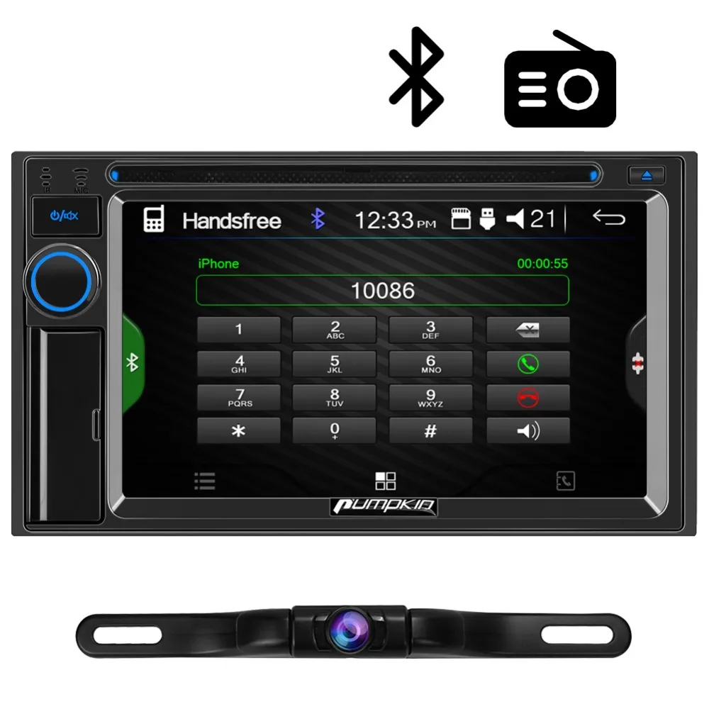Top Pumpkin 2 Din 6.2" Touchscreen WINCE OS Car Radio DVD Player Support MP4 MP5 HD 1080P Video Audio FM/AM RDS Radio Player 0