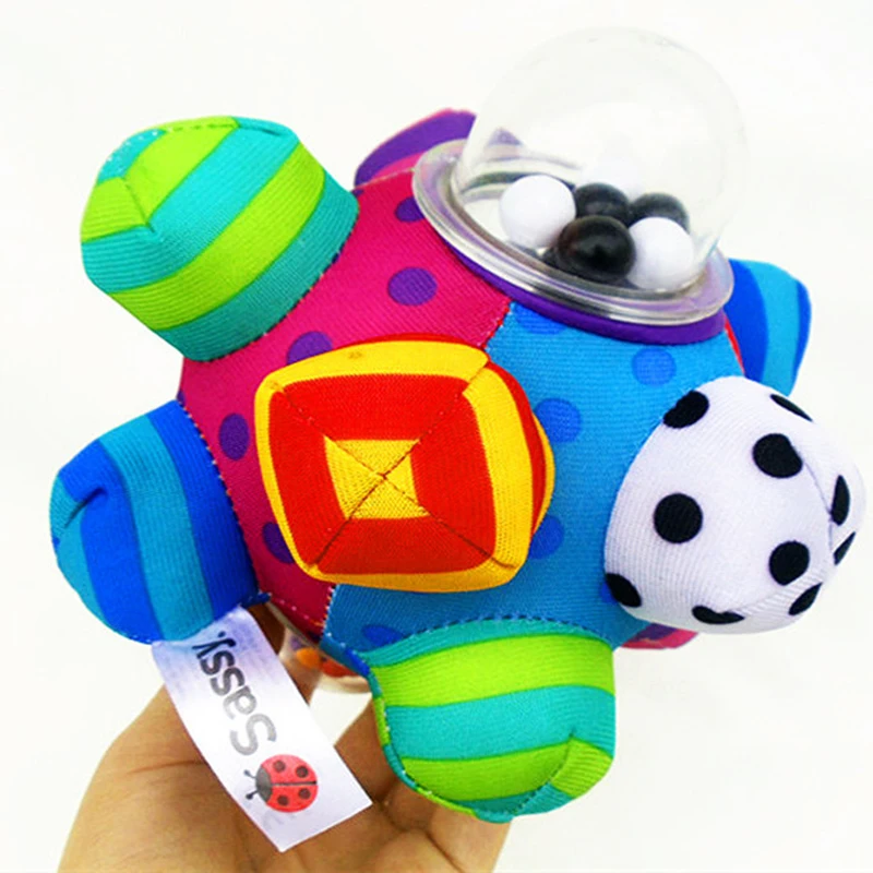 Pumpy Ball Cute Plush Soft Cloth Hand Rattles Bell Training Grasping Ability Toy