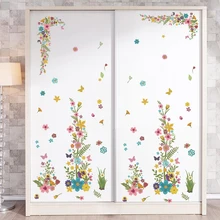 Best Offers Romantic Flower Wall Stickers For Home Wedding Decor Accessories DIY Natural Plant Decor Mural Wall Art Poster Free shipping