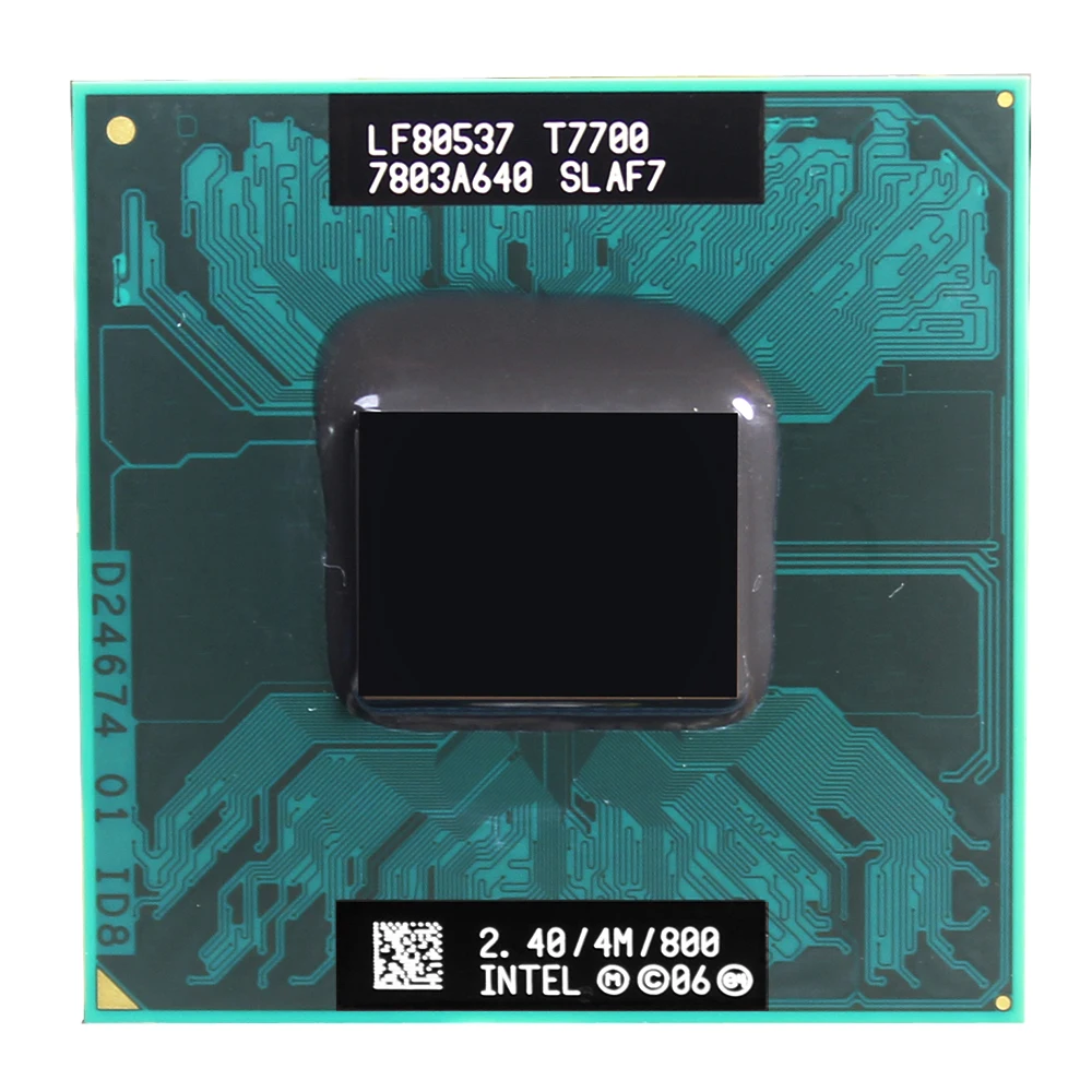 Intel Core 2 Duo T7700 cpu 4M cache 2,4 GHz 800 двухъядерный ноутбук процессор