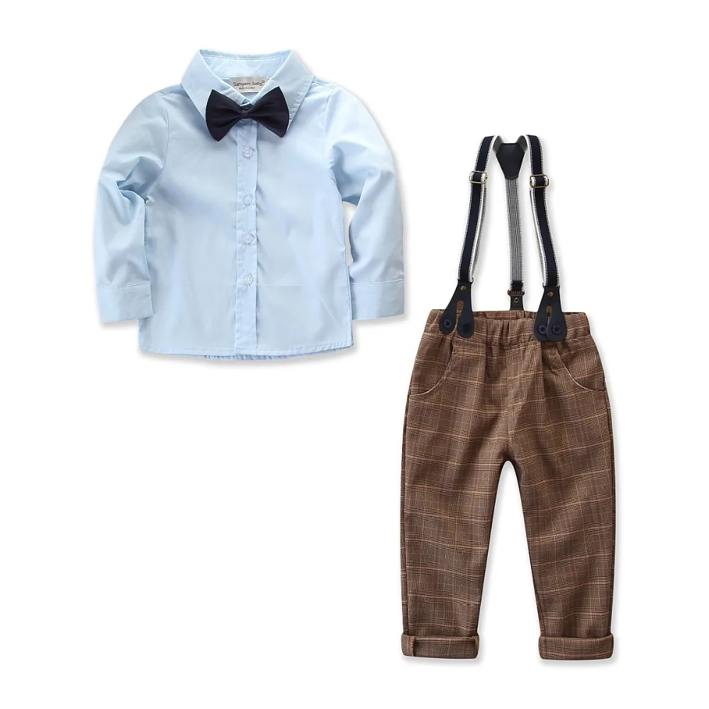 

2019 Autumn Boys Clothing Set Summer Baby Suit Long Sleeve Shirt Tie Children Kid Clothes Suits Formal Wedding Party Costume