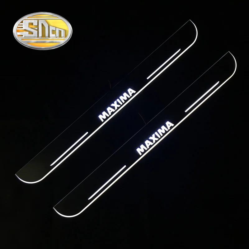 

SNCN Waterproof Acrylic Moving LED Welcome Pedal Car Scuff Plate Pedal Door Sill Pathway Light For Nissan Maxima 2014 2015 2016