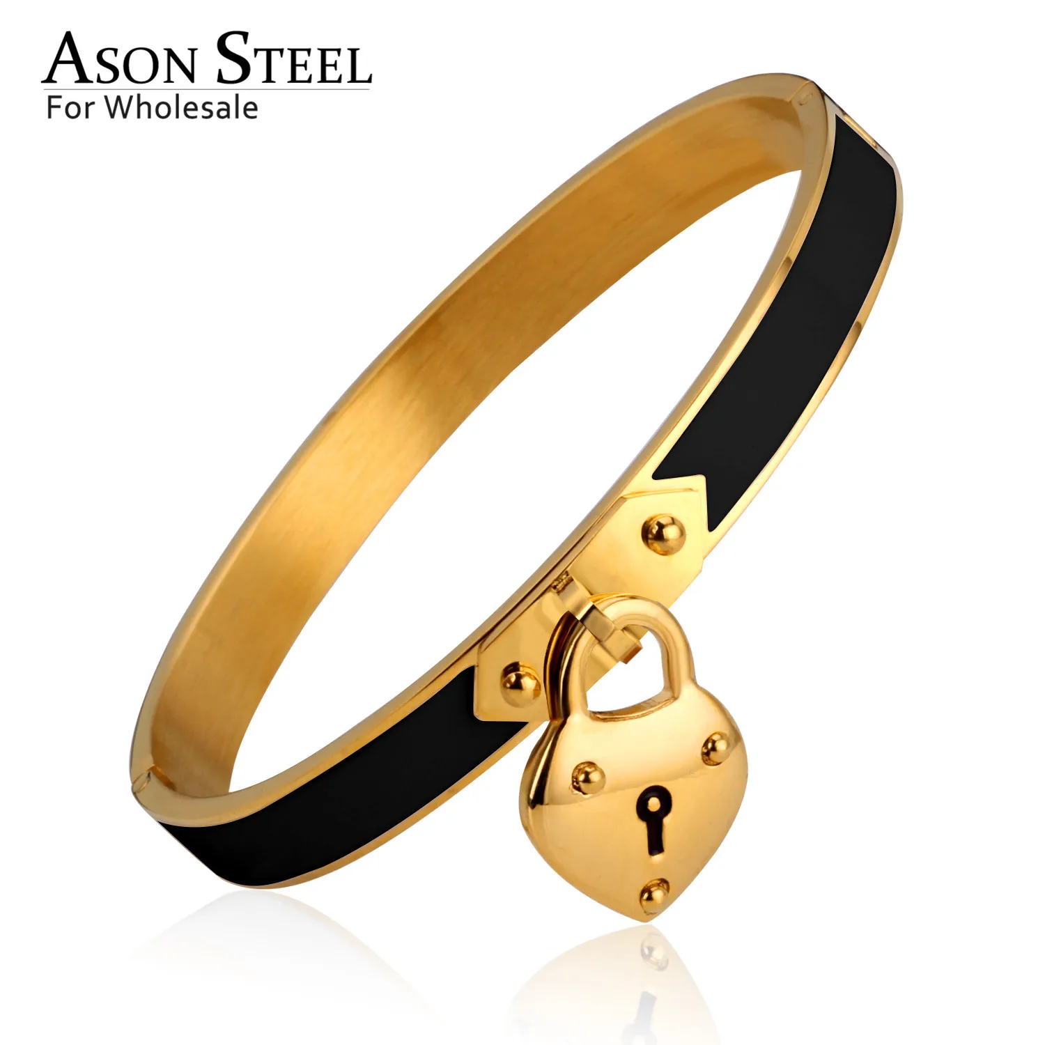Браслет на запястье ASONSTEEL из нержавеющей стали с замком белый/черный | Украшения и