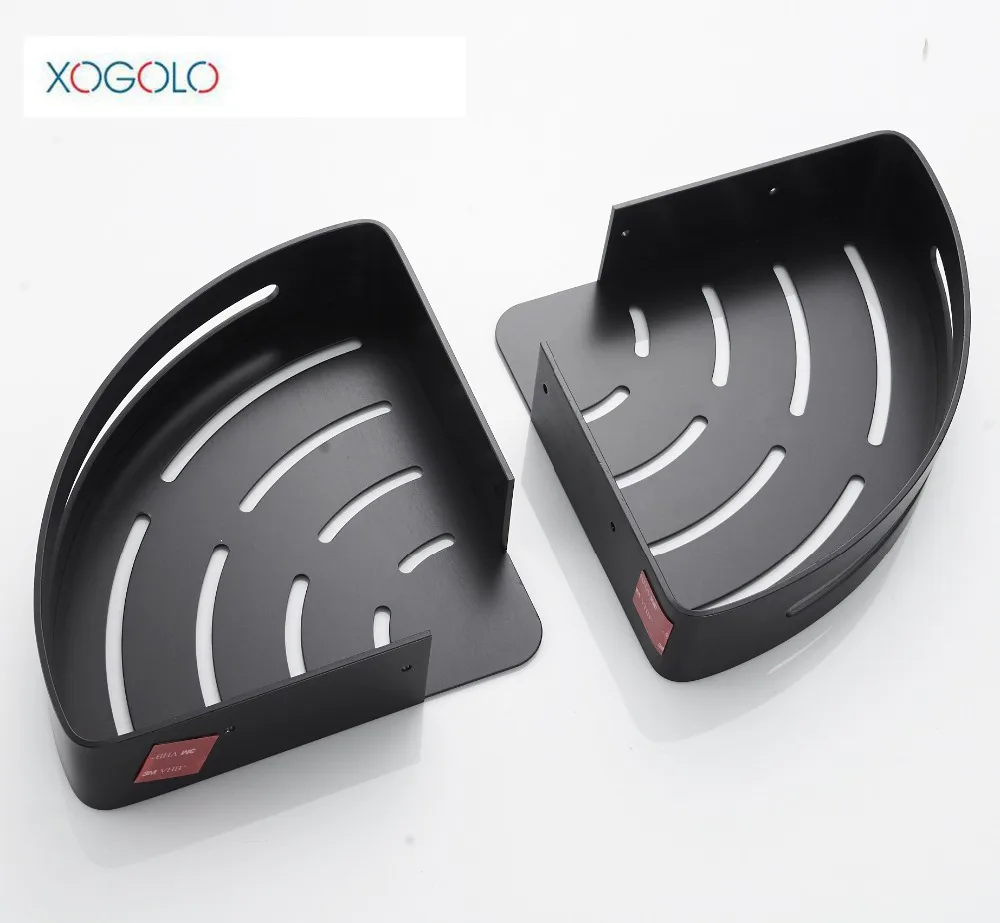 XOGOLO 2 уровня черный Ванная комната душ полка Треугольники стены душ Caddy пространство Алюминий Туалет аппаратных