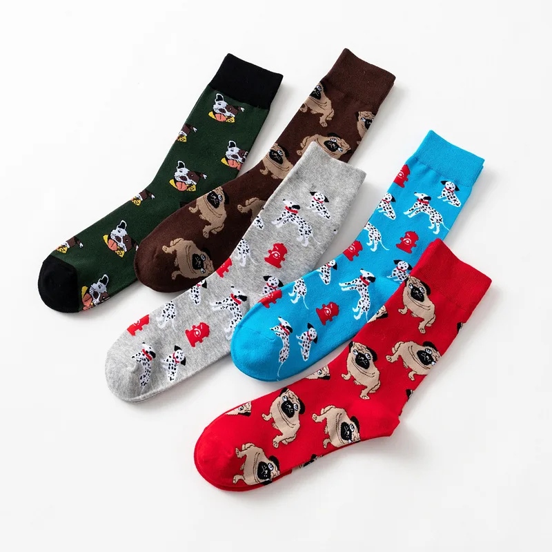 

Men's Socks colorful Autumn dog sock in tube Socquette casual cotton socks EU41-46 Comfortable Meias Elastic Socks Soft new