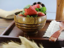 1PC Japanese Tableware Eco-Friendly Screw Wooden Bowls Household Kitchen Salad Bowl Rice Soup Bowl Kitchen Bowl LC 015