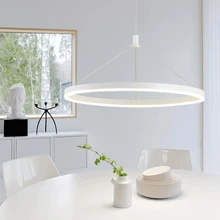 White Rings LED Chandelier Modern For Bedroom Dining Room Acrylic 90~260V Chandelier Lighting Fixtures lustre lamparas colgantes