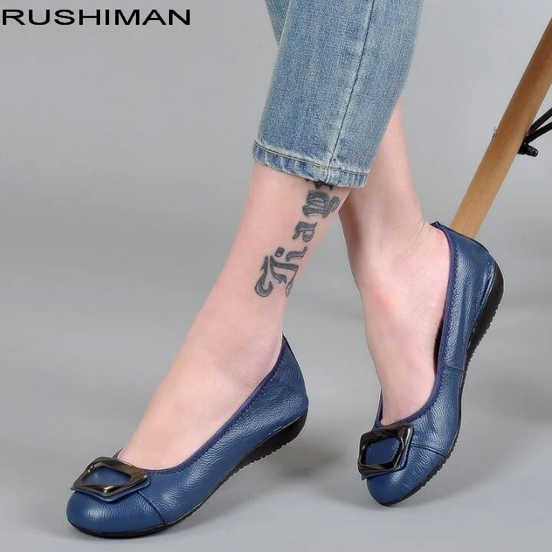 genuine leather ballet flats