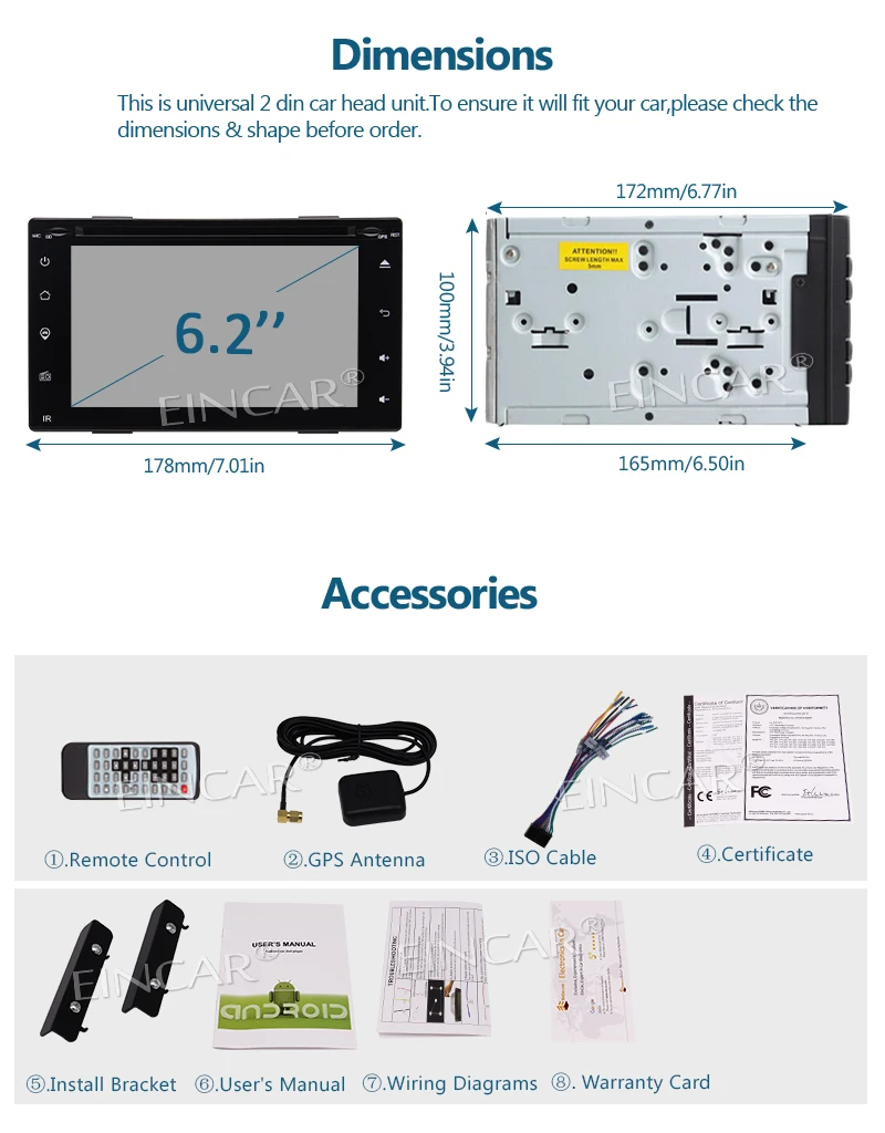 Perfect Wifi Model Android 7.1 8-Core Car DVD Player  2 Din Stereo GPS Navigation Built in Bluetooth 2GB RAM 32GB ROM Support Subwoofer 9
