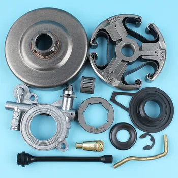 

3/8"-7T Clutch Drum Rim Sprocket Worm Gear Kit For Husqvarna 362 365 371 372 Chainsaw Oil Pump Filter Line