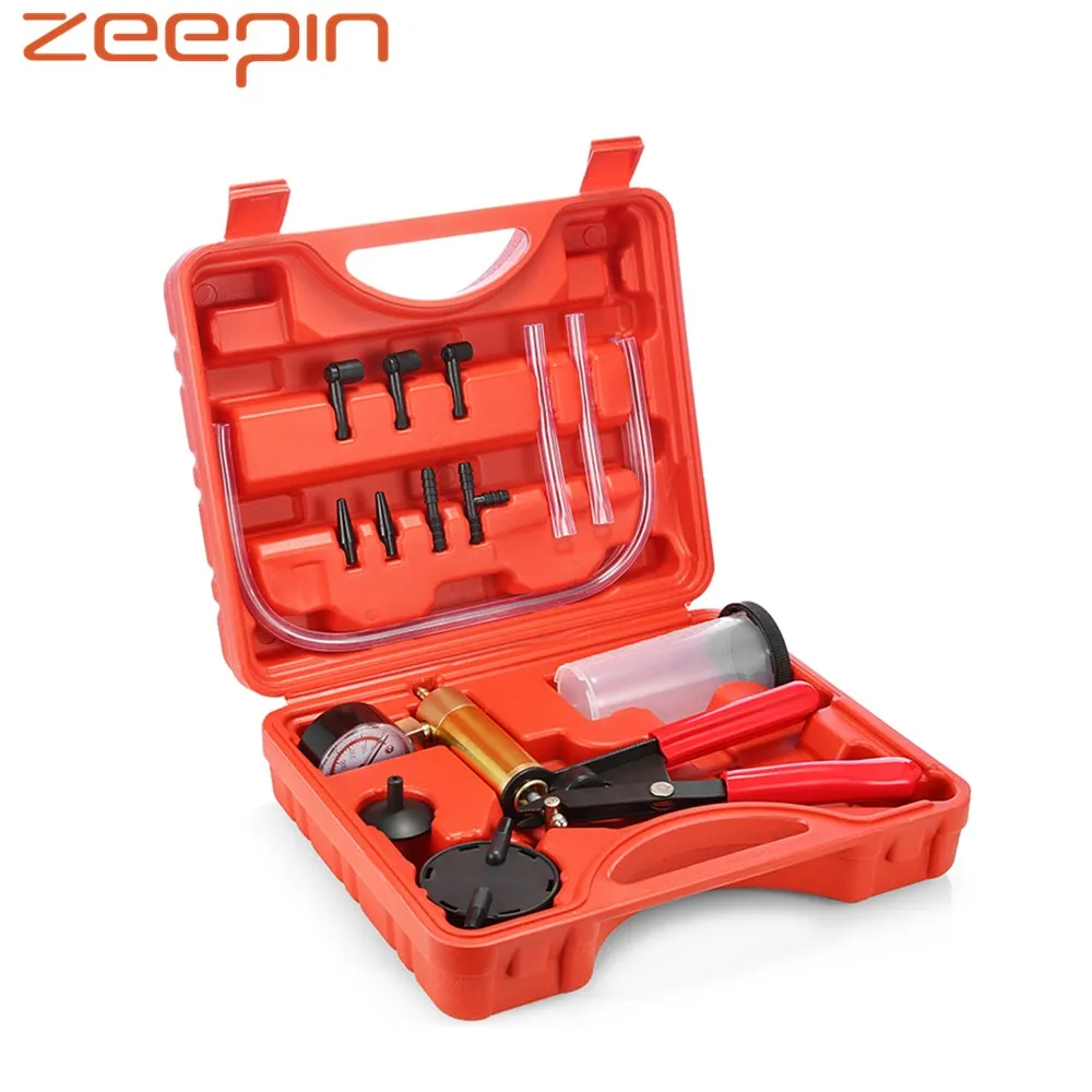 2 In 1 Hand Held DIY Brake Fluid Bleeder Tester Vacuum Pistol Pump