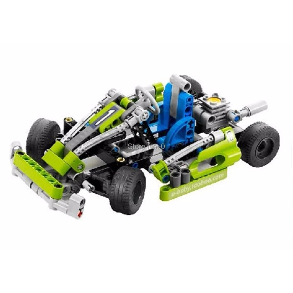 

3338 143pcs technic crash kart pullback karting car 8256 building block Bricks Toy