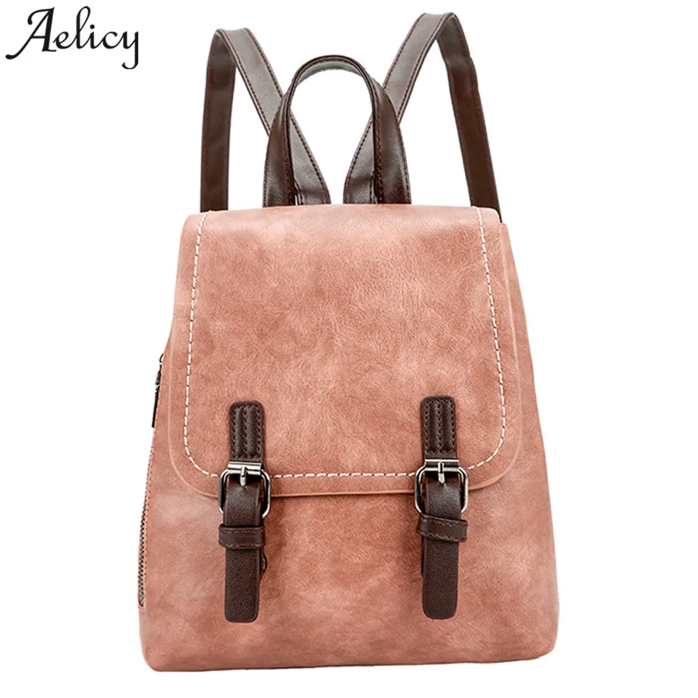 

Aelicy Women Backpack High Quality PU Leather Backpacks for Teenage Girls Female School Shoulder Bag Bagpack mochila