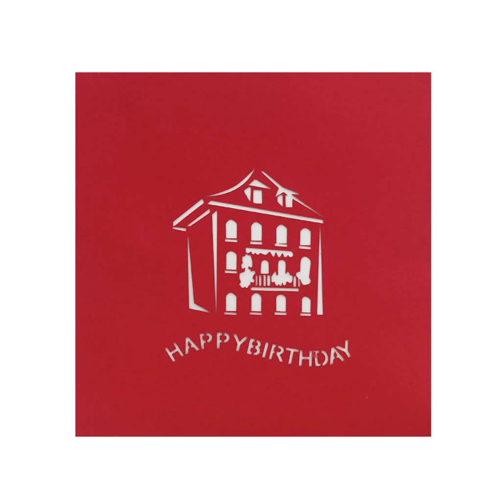 Креативный ручной креативный 3D Pop Up House с днем рождения работы Поздравительная