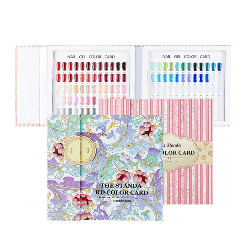 

120 Colors Professional Nail Gel Polish Display Card Book Color Board Palette Stand with 120pcs Nail Tips Salon Show Tools