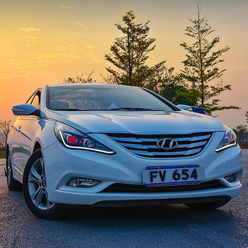 Автомобильные светодиодные полосы передние лампы для Hyundai Sonata фары 2013 2014 2015 Angel