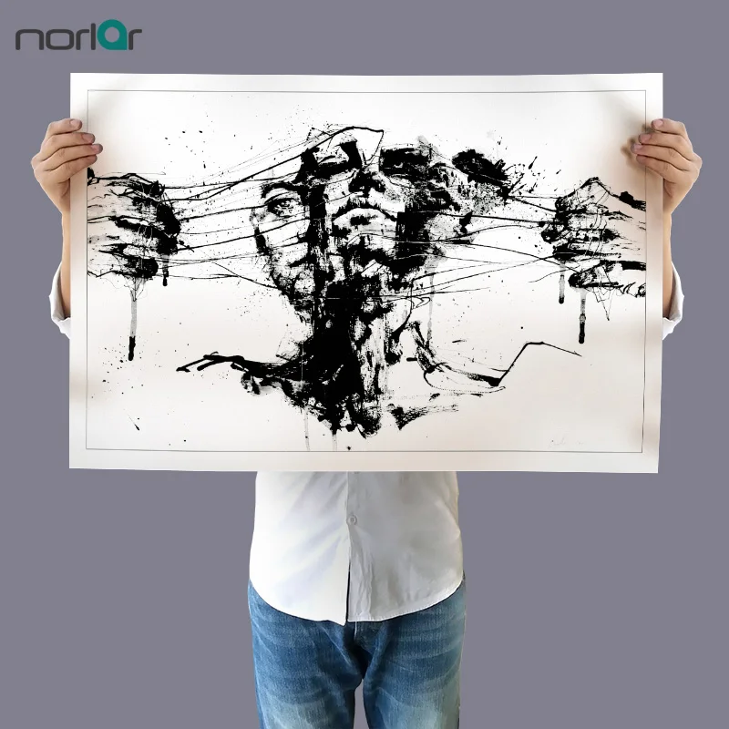 

A A HD Printed White and Black Drawing Restraints Art Print Canvas Painting Modern Wall Art Picture Home Decor No Frame