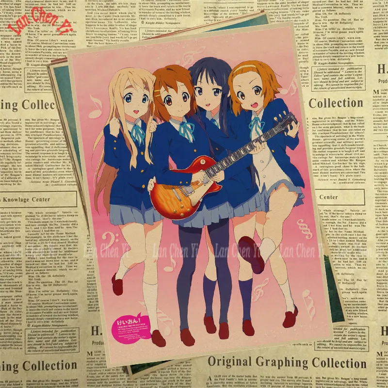 Японское аниме K-ON матовая крафт-бумага плакат украшение интерьера живопись