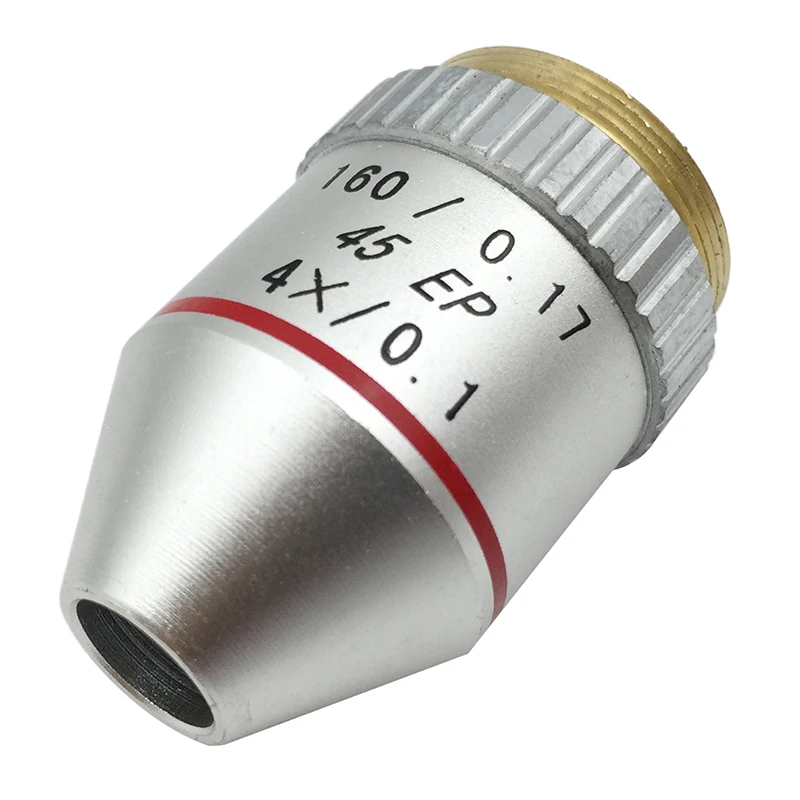 4X 45EP полуплановый ахроматический объектив, сопряженное фокусное расстояние 195 мм 160/0. 17 Диаметр резьбы 20,2 мм для биологического микроскопа