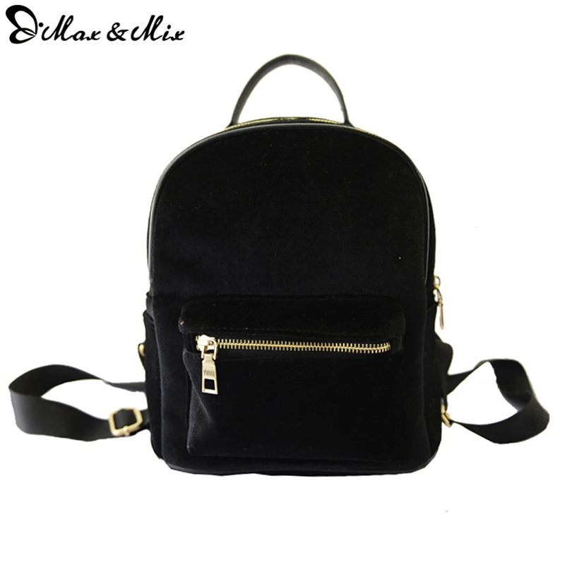 MAX & MIX Street Style Niñas Mini Mochilas Mochila Bolsa de La Escuela de Diseño de Moda de Terciopelo de Oro de Terciopelo 4 Colores emparejado|girls mini backpacks|mini backpackmini fashion backpacks -