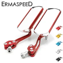 Espejos retrovisores de aluminio para motocicleta, espejo Retrovisor lateral Universal para manillar de 8mm y 10mm para Honda, Kawasaki, Yamaha Y Benelli