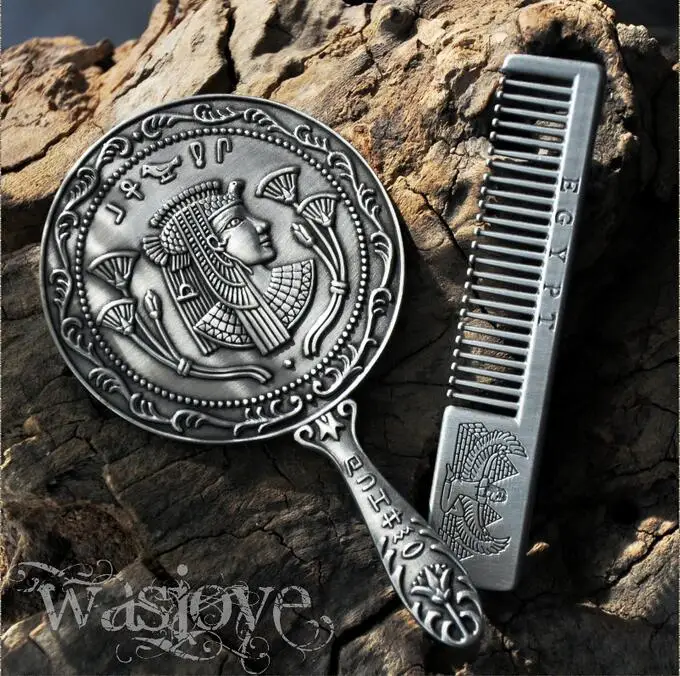 

Ancient tin color Retro flowers Portable mirror metal frame hand mirror makeup mirrors for gift box J044