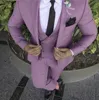 Mens Violet Suits With Double-breasted Vest 3 Pieces Slim Fit Formal Shawl Lapel Tuxedos Groomman For Party( Blazer+Vest+Pants ) 1