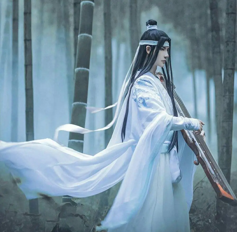 Lan Wangji Косплей Grandmaster of Demonic культивирование костюм Lan Wangji взрослый Mo Dao Zu Shi костюм унисекс полный комплект