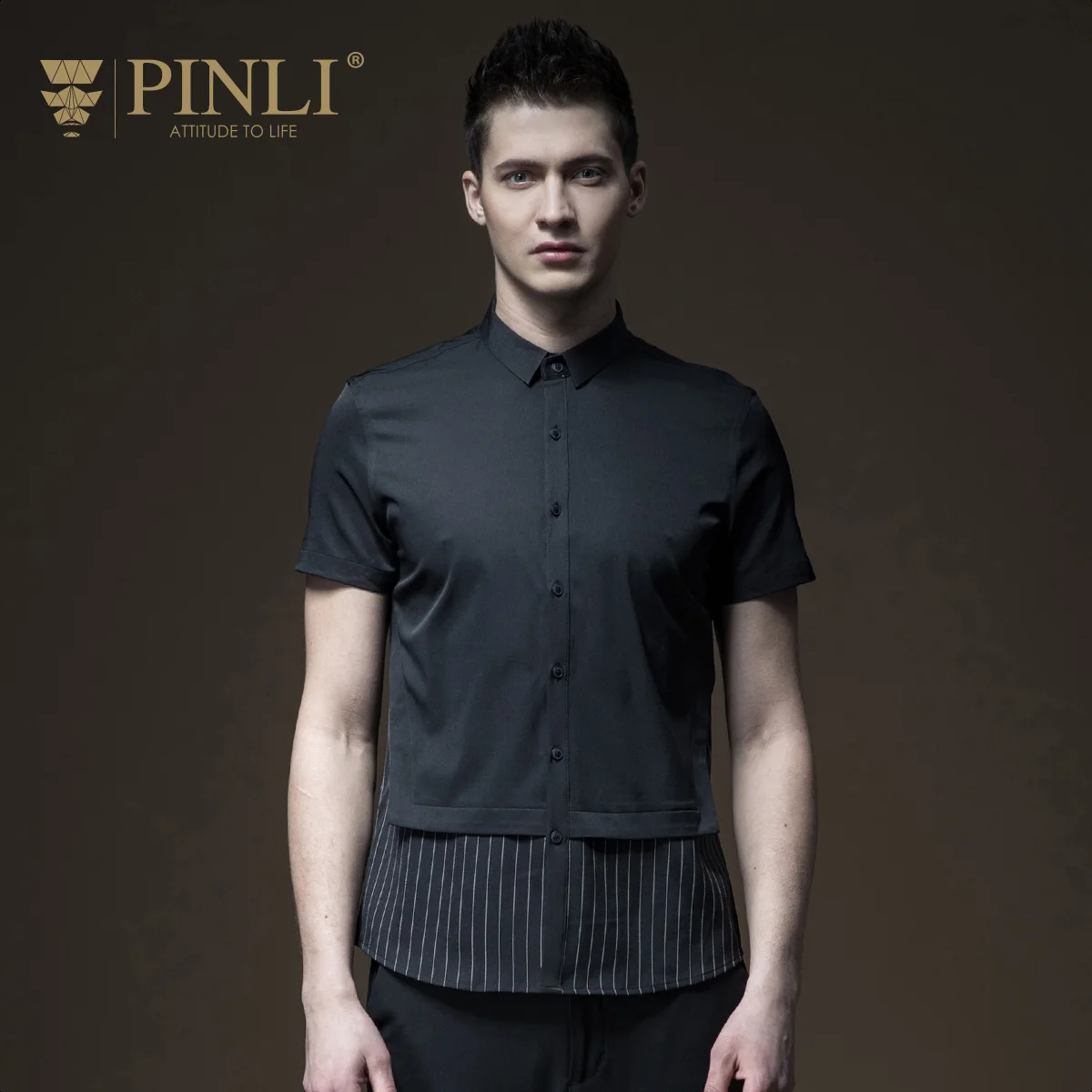 2019 Camiseta Masculina Blusas Pinli новые летние товары для мужчин одежда и рубашки с рукавами в рубашка B182113394