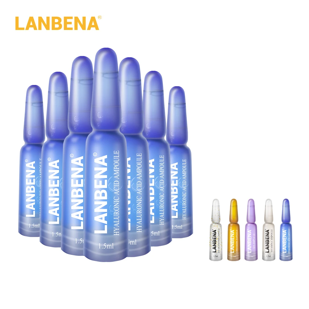 LANBENA ампульная Сыворотка гиалуроновая кислота + витамин С 24K золотой ретинол Q10