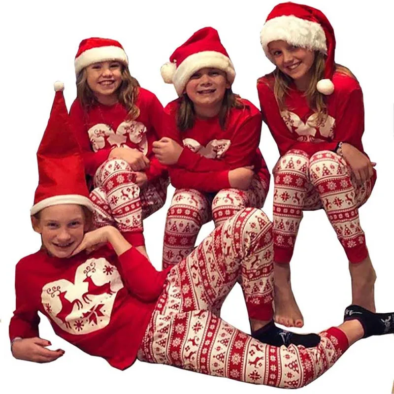 Семейный Рождественский пижамный комплект; хлопковая одежда для маленьких мальчиков и девочек с героями мультфильмов одинаковые Семейные комплекты для мамы, папы и ребенка Рождественская одежда