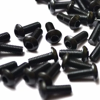 

200PCS M3 Black 10.9 Button Dome Head Hex Socket Screw Round Head Bolts Mushroom Head Bolt M3*4/5/6/8/10/12/14/16/18/20/25/30mm