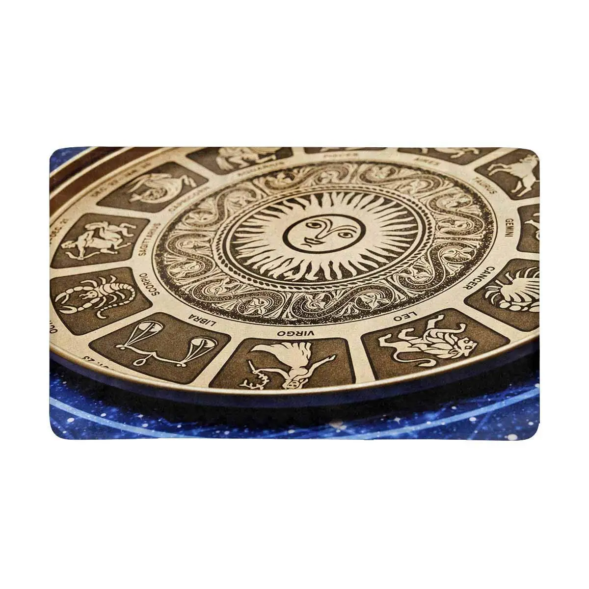 

Astrological Plate with All Signs of Zodiac Indoor Entrance Doormat Backing Non Slip Door Mat Entrance Rugs Home Decor