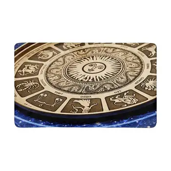 

Astrological Plate with All Signs of Zodiac Indoor Entrance Doormat Backing Non Slip Door Mat Entrance Rugs Home Decor