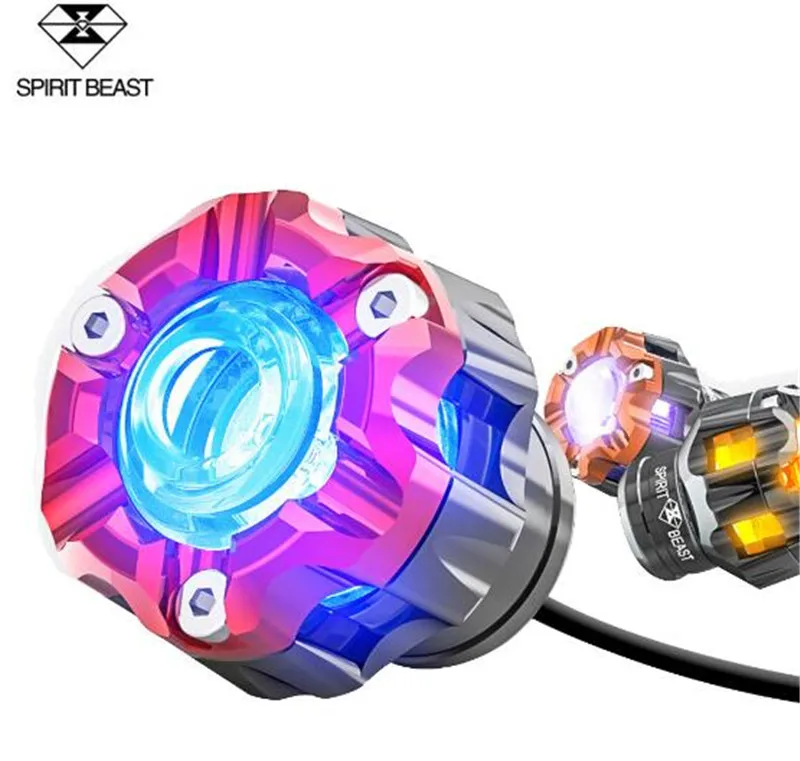 

SPIRIT BEAST Motorcycle Drop Protection Failling Protection Locomotive Decoration Aluminum Alloy Drop LED Lamp Motor Protection