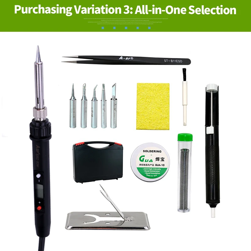 

New A-BF 836D 60W Digital LCD Electric Soldering Iron Kit Temperature Adjustable 220V Soldering Iron Tip Desoldering Pump
