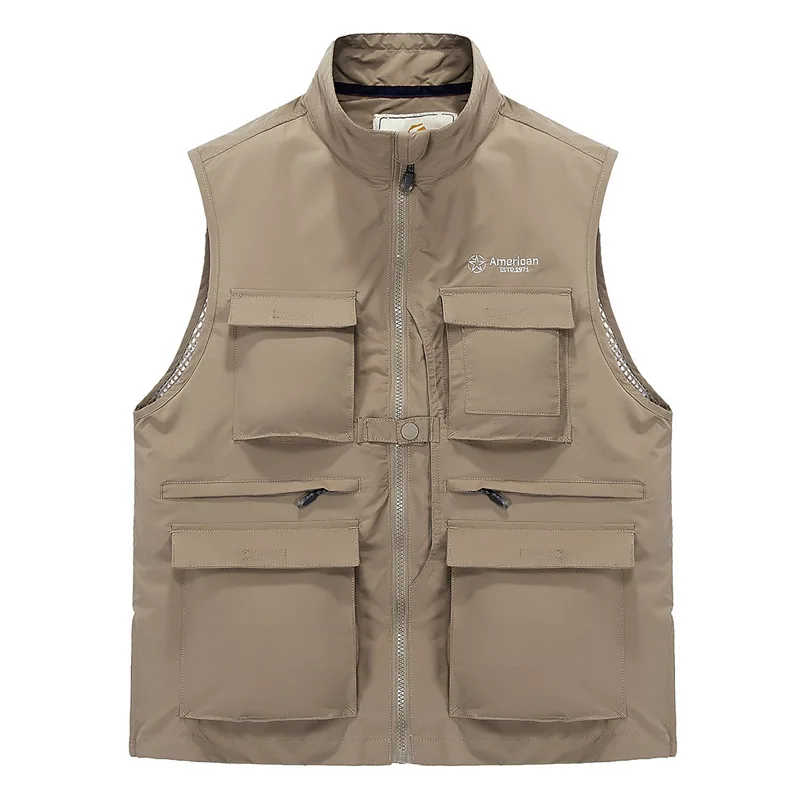 Мужской жилет для рыбалки Летний без рукавов путешествий повседневный с