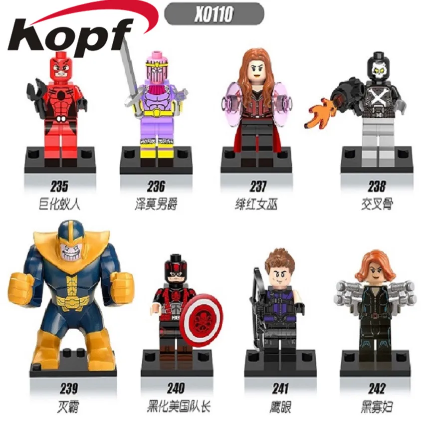 

Single Sale Building Blocks Super Heroes Thanos Hawkeye Hydra Captain America Black Bricks Dolls Figures For Children Toys X0110