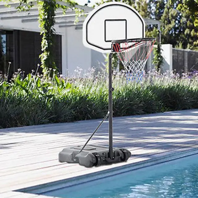 28" X 19" Backboard Adjustable Pool Basketball Hoop System Stand Kid