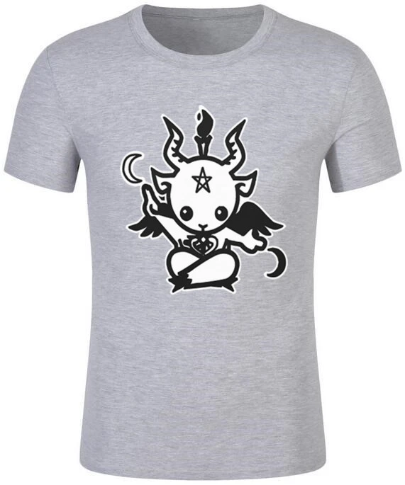 新しい夏のスタイル悪魔ヤギバフォメット漫画tシャツ新ブランドかわいいヤギプリントtシャツ Print T Shirt Cartoon T Shirtt Shirt Cute Aliexpress