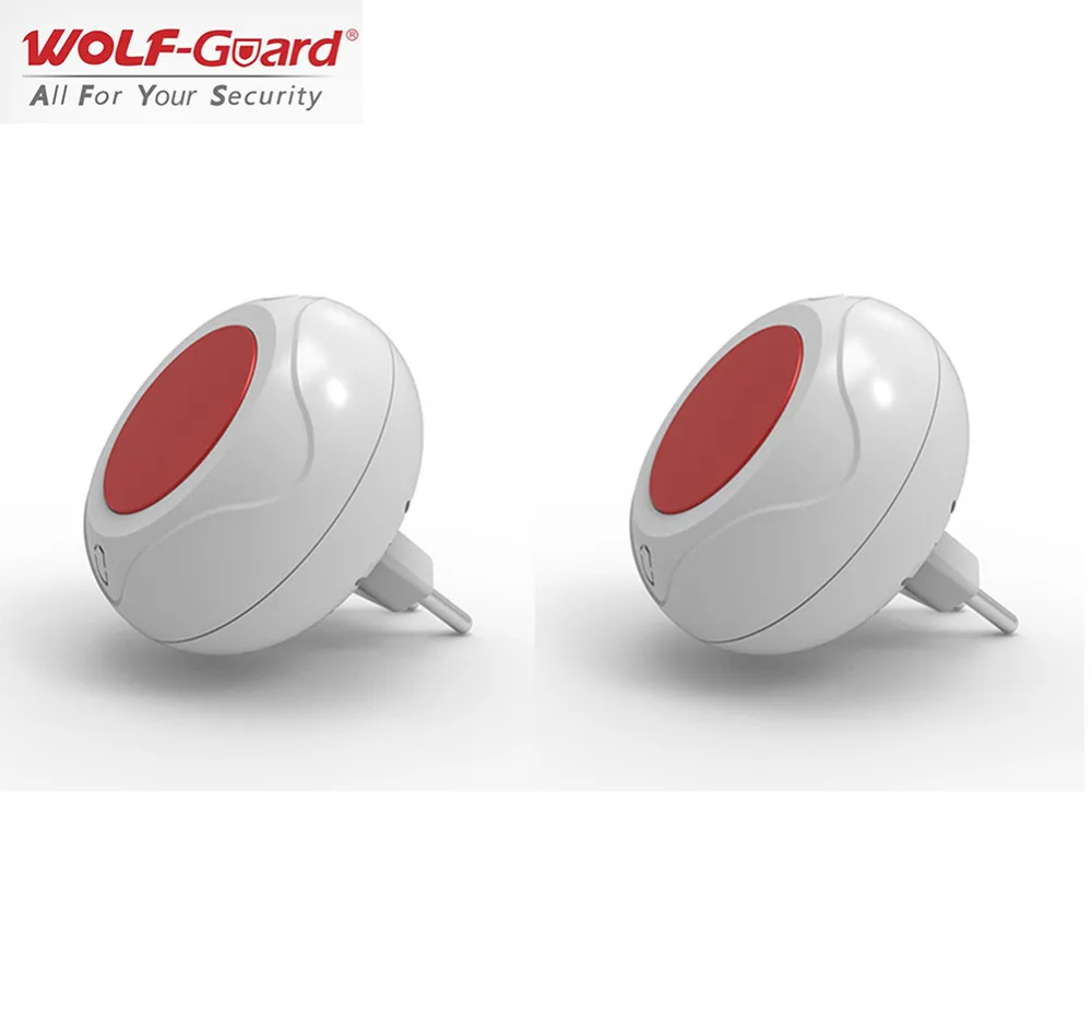 

2 x Wolf-Guard Wireless Indoor Sound&Flash Alarm Siren for Home Alarm System EU Plug 220V 433MHZ/315MHZ