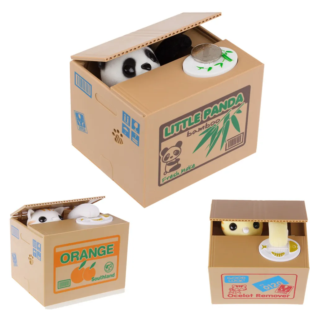 

Automated Money Saving Box Itazura Coin Bank Cat Steal money box large piggy bank Panda moneybox
