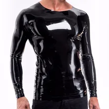 Футболка из латекса с длинным рукавом латексные топы