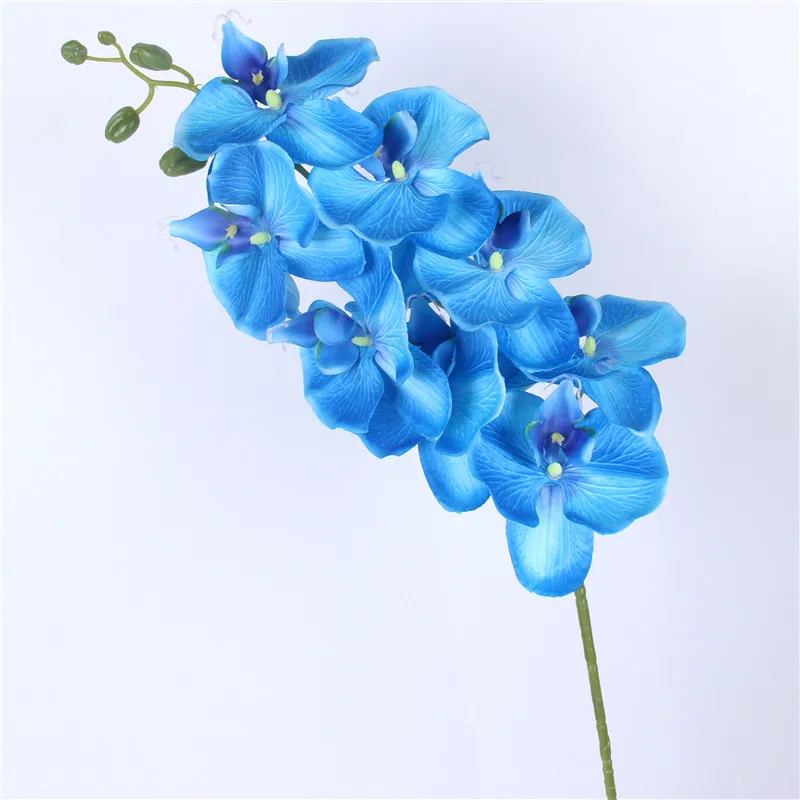 Бабочка, Орхидея, имитация искусственного цветка, Флорес, домашнее свадебное украшение, украшение для стола, аксессуары для спальни, высокое качество, 6 шт./лот, Декор - Цвет: Темно-синий
