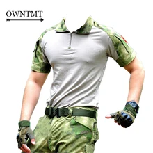 Летняя камуфляжная футболка Для мужчин хлопковая армейская тактическая футболка, Спортивная футболка в стиле милитари спортивные камуфляж CP ACU лагерь короткий рукав одежда для отдыха на природе