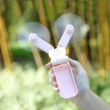 

Mini Handheld Fan Dual Head Powerful Wind Small Personal Portable Fan Pocket Foldable Size for Home Office Hiking TravellingUSB