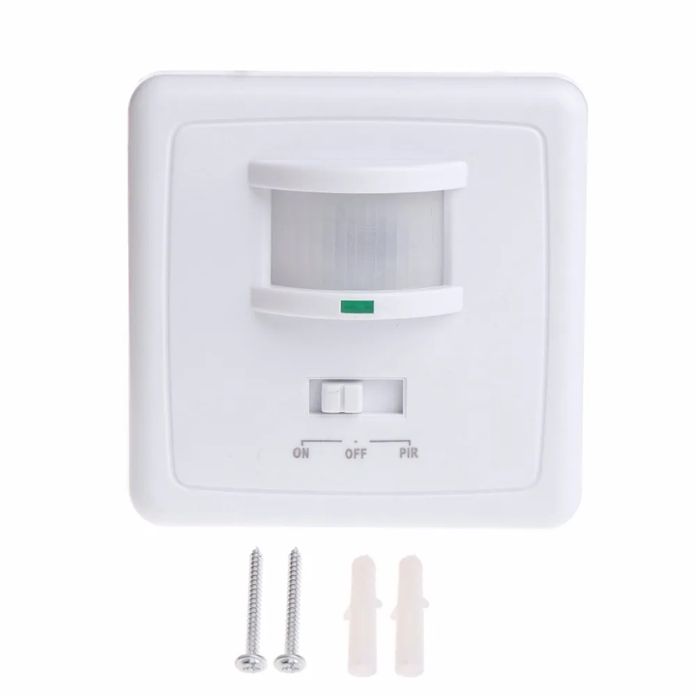 

220-240V AC Wall Mounted 9m Automatic PIR Infrared LED Motion Sensor Switch 50Hz 1200W