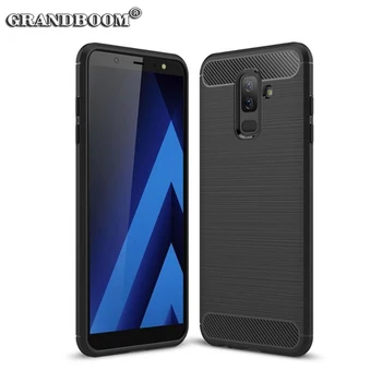 

500pcs Luxury Carbon Fiber Brushed Soft TPU Silicone Case For Samsung J3 J5 J7 2017 J4 J6 Plus J8 2018 Anti-Skid Slim Back Cover